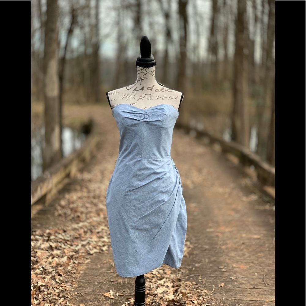 Surface to Air Blue Strapless Dress